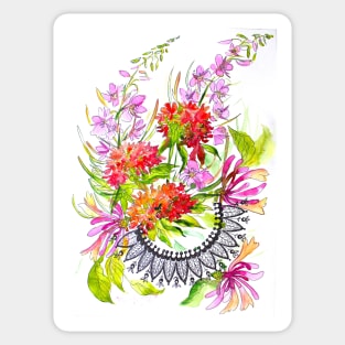 Summer Allegory  Watercolor Painting Sticker